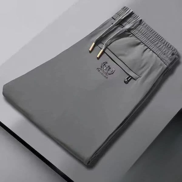 Ice Silk Pants Elastic Casual Pants for Men Middle-aged and Young People Elastic Waist Loose Sports Thin Straight Trousers 260427