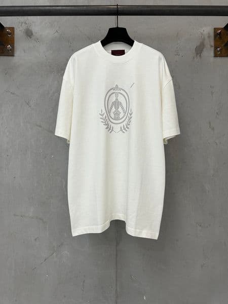 Men's Plus Tees & Polos Round T-shirt plus size neck embroidered and printed polar style summer wear with street pure cotton 746t55475