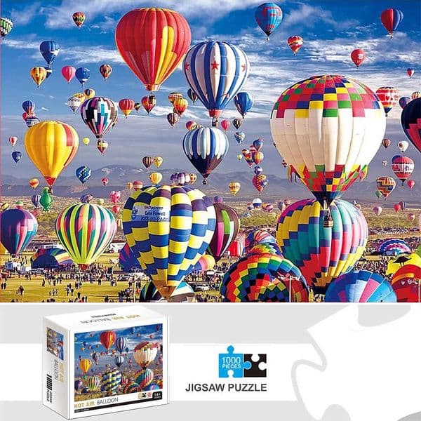 1000 Pieces Hot Air Balloon Jigsaw Puzzle Home Decor Adults Puzzle Games Family Fun Floor Puzzles Educational Toys for Kids L260428