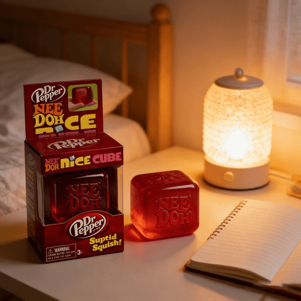 NeeDoh Nice cube Dr Pepper with Super Solid Squish Stress Relief Anxiety Sensory Tool Anxiety Relief Gift for All Ages