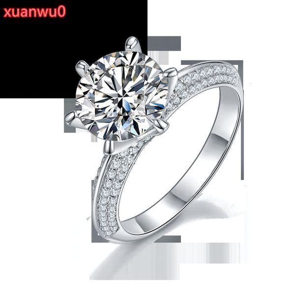 Wholesale Custom Fashion Design S925 Sterling Silver Rings Moissanite Diamond Engagement