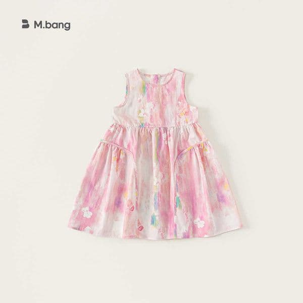 Youbao Childrens Wear Summer Thin Girls Round Neck Sleeveless Fairy Dress Printed Princess Dress Fashionable Childrens Dress S260429