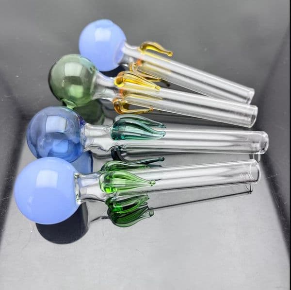 Smoking Pipes Aeecssories Glass Hookahs Bongs Colorful leaf style glass straight smoke pot