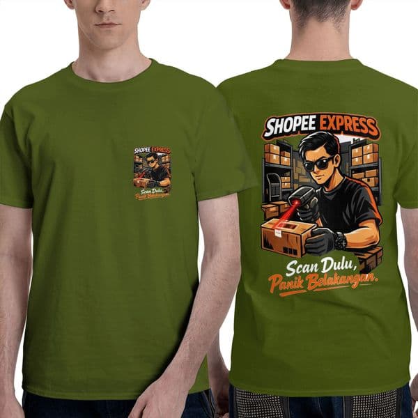 Men's warehouse worker pattern printed short sleeved casual cotton T-shirt
