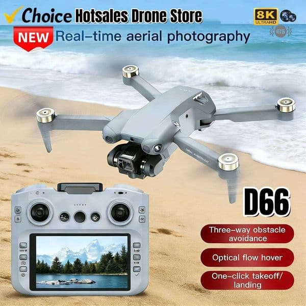New D66 Drone With Large Screen Brushless Motor Obstacle Avoidance Remote Control Aircraft For Outdoor Entertainment Xingkaisheng