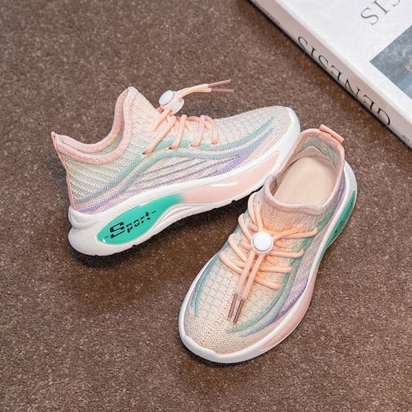 Kids Flying Knit Slip-on Sneakers, Breathable Soft Sole Casual Sports Shoes, Lightweight All-Match Lazy Walking Shoes
