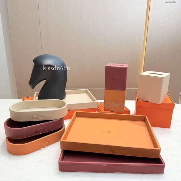 2026 Jewelry Tissue Key Living Room Decoration Coffee Table Tray Desktop Storage Box cologne perfume Free Shipping