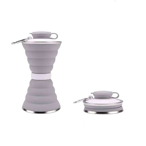 500ml Silicone Foldable Water Bottle Leak Proof Heat Resistant Camping Collapsible with Hook Hangable Drinking Cup Sport C260131