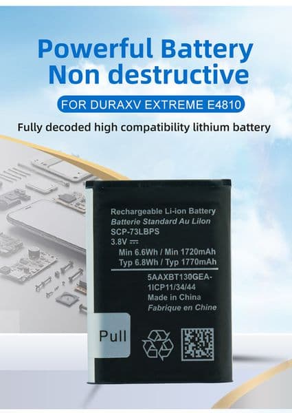 Compatible with Kyocera mobile phone battery SCP-73LBPS, suitable for DuraXV Extreme E4810 replacement battery, 1770mAh
