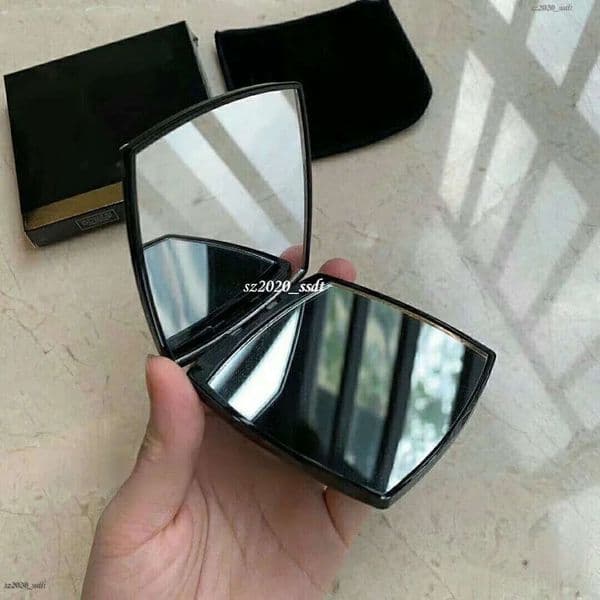 Brand Compact Mirror Fashion Folding Velvet Dustproof Bag Mirror with Gift Box Portable Magnifying Makeup Mirror Gift Box