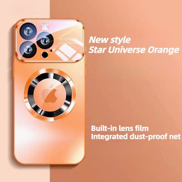 Luxury Glass Window MagSafe Compatible Case for iPhone17 AIR/16/ 11/12/13/14/15 Pro Max Plus - Wireless Charging Ready Shockproof PC Hard Cover AG nano large window AAA