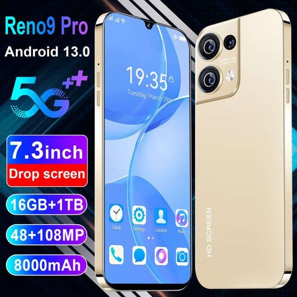 Reno9 Pro Cross-Border Mobile Phone 7.3Inch HD Large Screen Android Smartphone Factory Price Wholesale Hot-Selling Model Technology