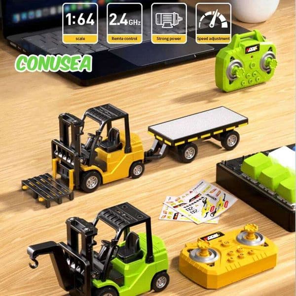 1/64 RC Forklift Trucks Alloy Mini Desktop Toys 2.4G Rc Cars Remote Control Engineer Vehicle Christmas Gifts for Boys Adults Y260131 thumbnail 2