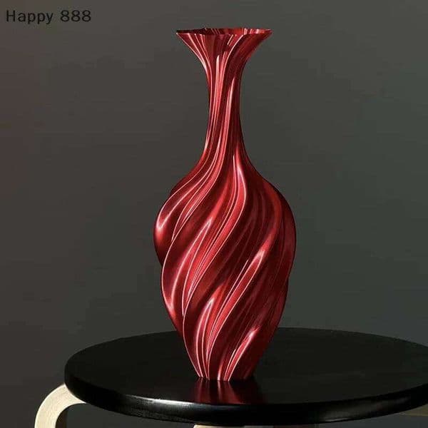 3D-Printed Modern-Style Vase With Swirl Pattern Aesthetic Floral Display Ideal For Living Room Or Desktop Decor 26L0202
