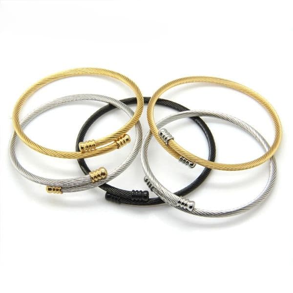 High Quality Stainless Steel Bangle Bracelet for Women and Men Drop Shipping Silver and Gold Fine Chain Link Jewelry