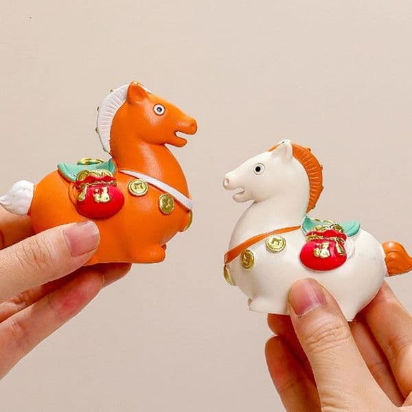 Year of the Horse Zodiac Ornament - Tang Sancai Resin Sculpture Horse Statue Auspicious Home/Office Desk Decor 260130