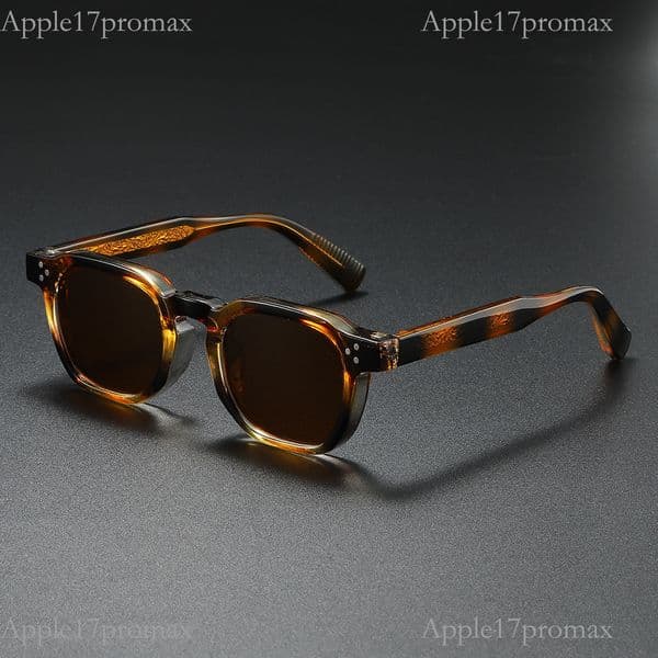 Luxury Brand Designer Model Square Lens Polarized Sunglasses Acrylic Rivet Sunglasses Fashionable And Trendy Rivet Sunglasses Suitable For Both Men And Women.