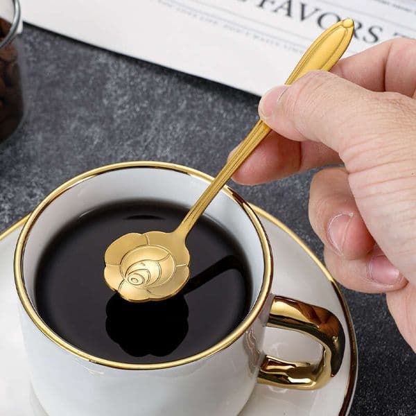 Stainless Steel Coffee Sakura Gold High-Value Stirring Creative Bird's Nest Gift Spoon Souvenir