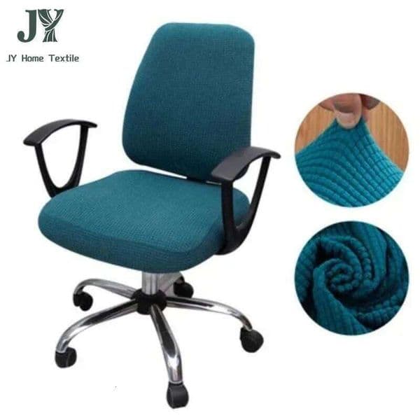 New 2Pcs/Set High Elastic Plaid Velvet Office Chair Covers Thicken Computer Spandex Split Seat Armchair Cover Home Textile 26Y0202