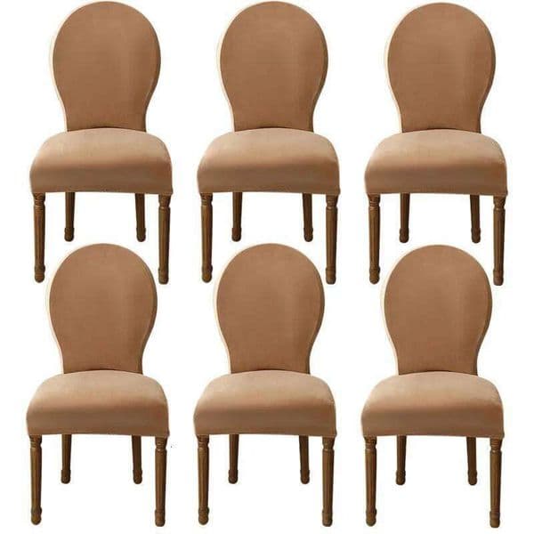 1/2/4pcs Round Back Cover Stretch Velvet Dining Chair Covers Seat Slipcover Solid Color Furniture Protector Wedding Home 26Y0202