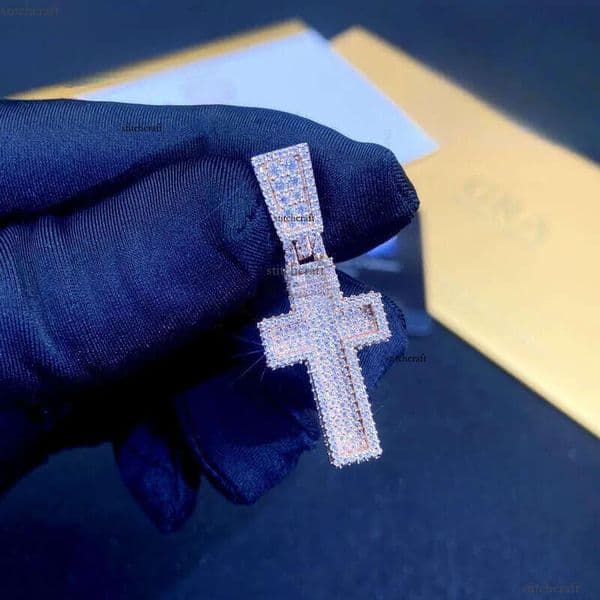 Sterling Sier VVS Jewelry Gold Iced Out Moissanite Ring Hip Hop Pass Dias Tester Pendant Cuban Link Chains High Quality Mens Gift