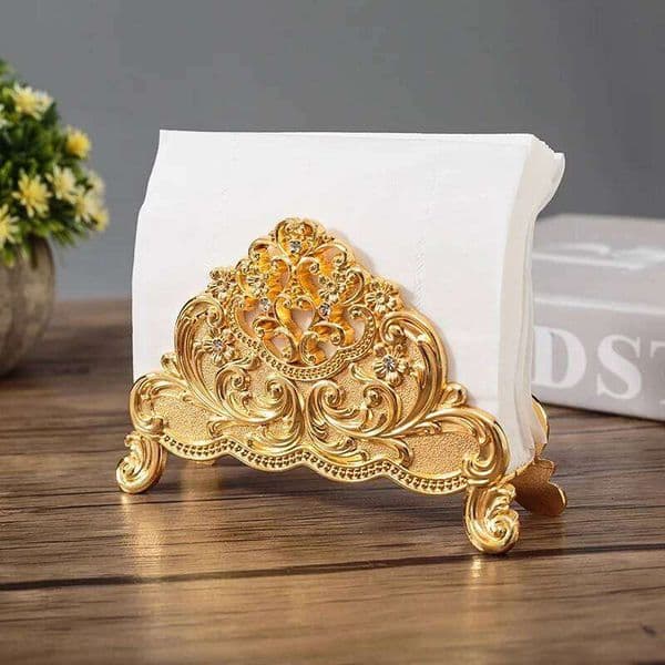 Europe Style Table Tissue Holder Napkin Rack Stand Metal Art Craft Home Decoration Hotel Restaurant Desktop Cafe Ornaments Gift 26W0202