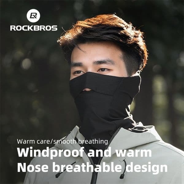 ROCKBROS Windproof Warm Winter Cycling Mask Nose Breathable Mens Black Neck Sport Scarves Sports Equipment for Running y260120