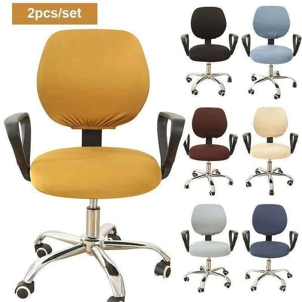 2pcs/set Split Elastic Stretch Computer Covers Universal Solid color Office Chair Dustcover 26Y0202