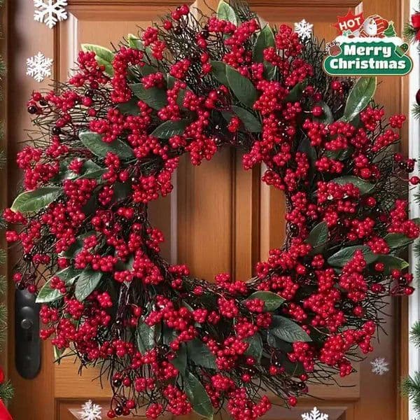 Luxurious Artificial Christmas All-Weather Indoor/Outdoor Door,Tabletop Decoration-Plastic Holiday Wreath for Xmas Tree 26Y0202