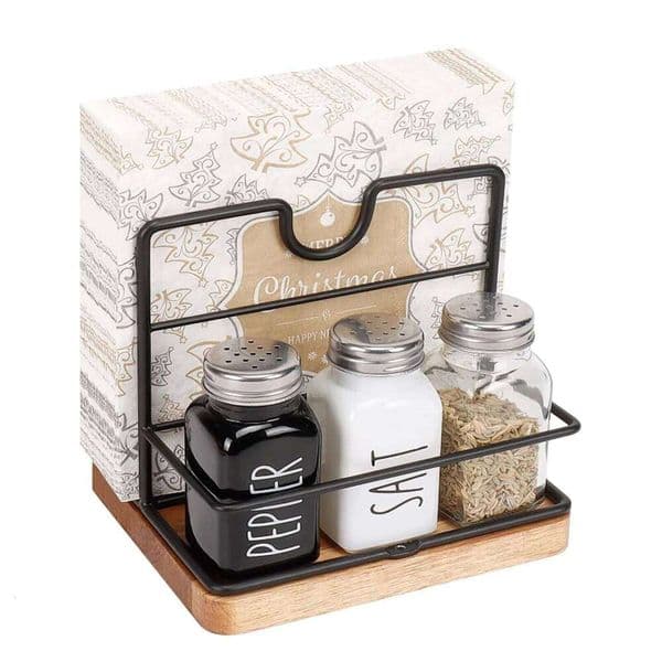 Metal Holder with Base Modern Tissue Dispenser Stylish Napkin Organizer for Table Kitchen Countertop 26W0202