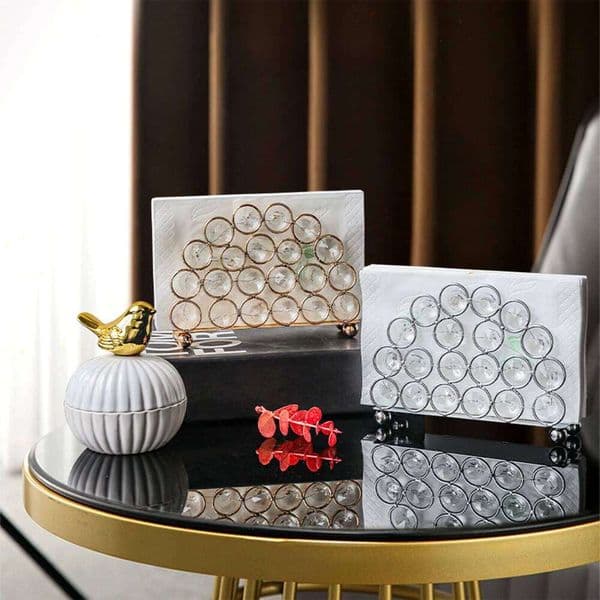 Napkin Rack Portable Elegant Home Ornament Nordic Luxury Tissue Holder for Kitchen Countertop Restaurant Dining Room Banquet 26W0202