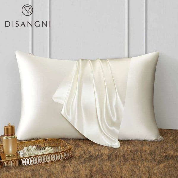 DISANGNI 22 Momme 100% Natural Mulberry Silk Pillowcase for Hair and Skin - Double-Sided Pure Silk, Invisible Zipper Design, 1PC 26Y0202