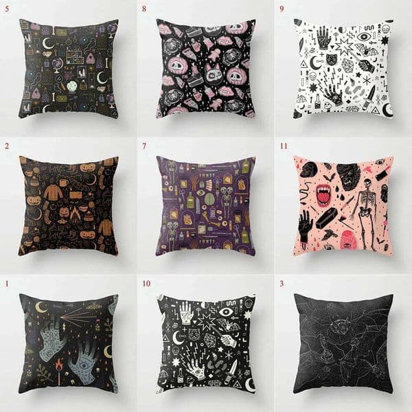 Pillow Case Halloween Skull Bat Pumpkin Print Cushion Cover Home Living Room Sofa Car Decoration Pillow 45 * 45cm 26Y0202