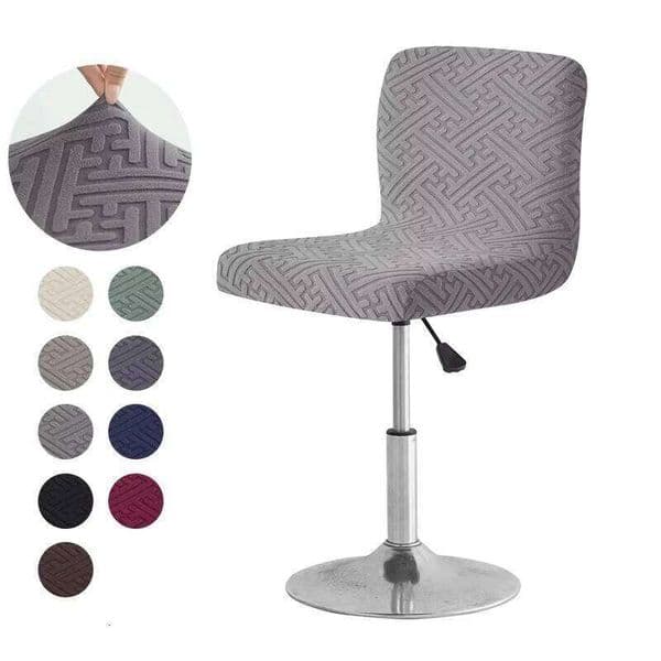 Jacquard Chair Cover Stretch Short Back Bar Stool Covers Dining Room Anti-dirty Seat Slipcovers for Hotel Wedding Home 26Y0202