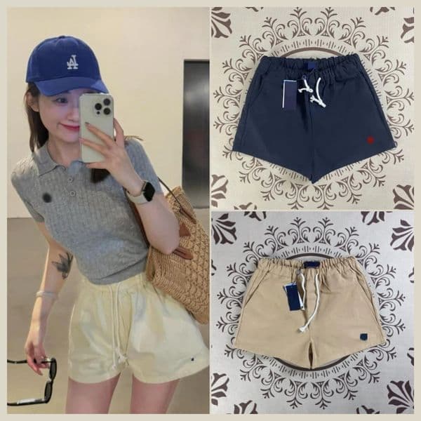 Designer Sports Shorts Women Breathable Comfort Embroidery Loose Streetwear High Street Solid Color Athleisure Beach Shorts
