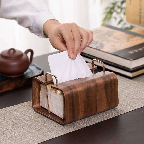 Nordic Wooden Box Retro Tissue Living Room Napkin Household Desktop Paper Towel Holder Home Decoration 26W0202