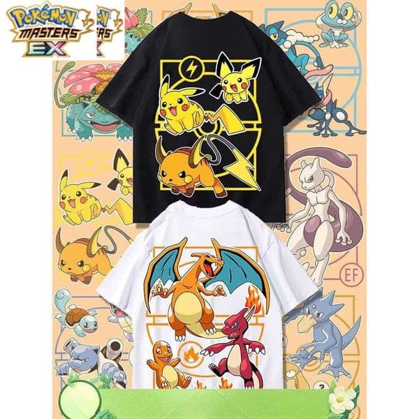 Cute Cartoon Pokmon Pattern Printed Kids' T-shirt Summer Fashionable High Quality Casual Sports Short Sleeved Round Neck Tops L260131
