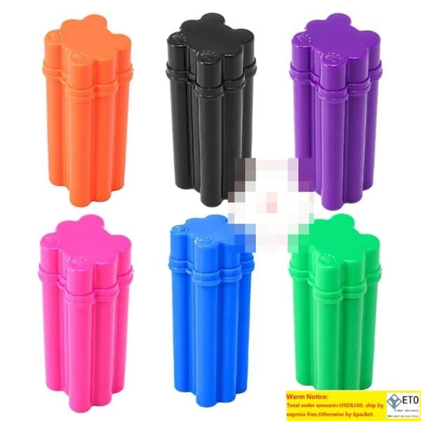 Colorful ABS Smoking Preroll Rolling Cone Horn Cigar Lighter Stash Case Portable Six Cigarette Holder Storage Box Seal Portable Innovative Jar LL