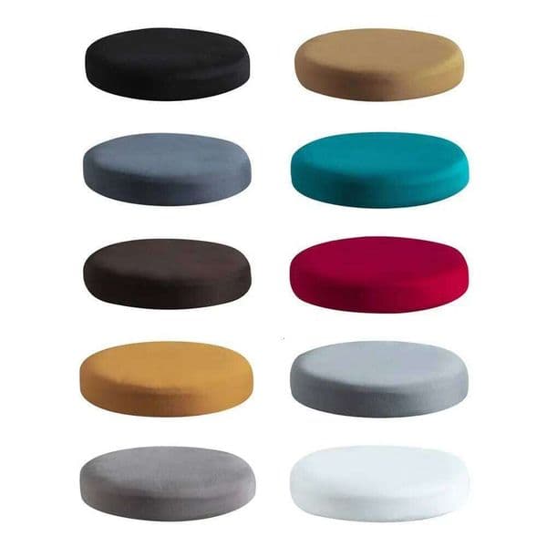 Chairs Accessories Elastic Round Solid Color Thickened Chair Cushion Cover Household Comfortable Bar Stool Sleeve 26Y0202