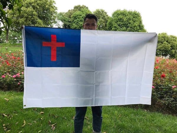 Christian Flag 90x150cm Religious Jesus Chris Christian Flag Christianity Cross Banner Church Pennant Banner