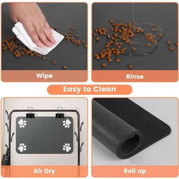 Feeding Absorbent Cat Food and Water Easy to Clean Pet Placemats Quick Dry Dog Mat for Messy Drinkers 26H0201