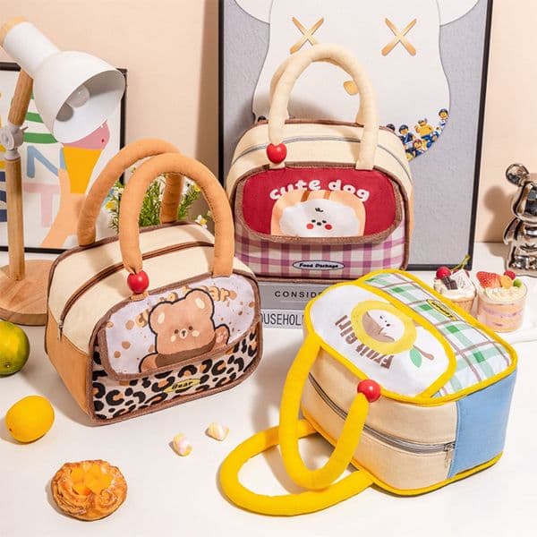Cute Thermal Insulation Lunch Box Lunch Box Bag Student Class with Meal Bag Handbag
