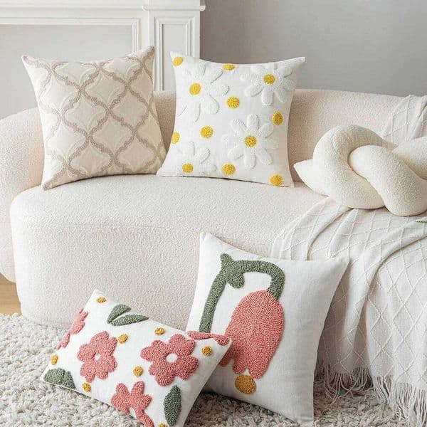 Pillow Case 30x50/45X45cm Flower Throw Covers Square Simple Sofa Pillow Cases Stamping Waist Cushion Cover Home Bed Decor 26W0203