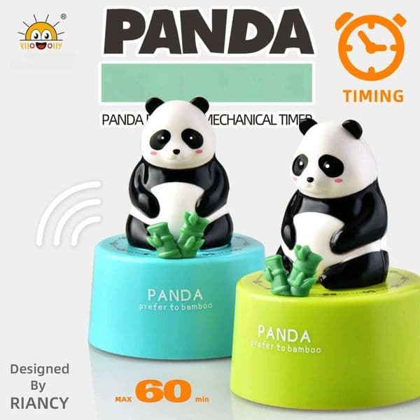Timer refrigerator magnet cartoon animal panda shape easy to operate kitchen timer cooking baking assistant children's gift 26Y0203