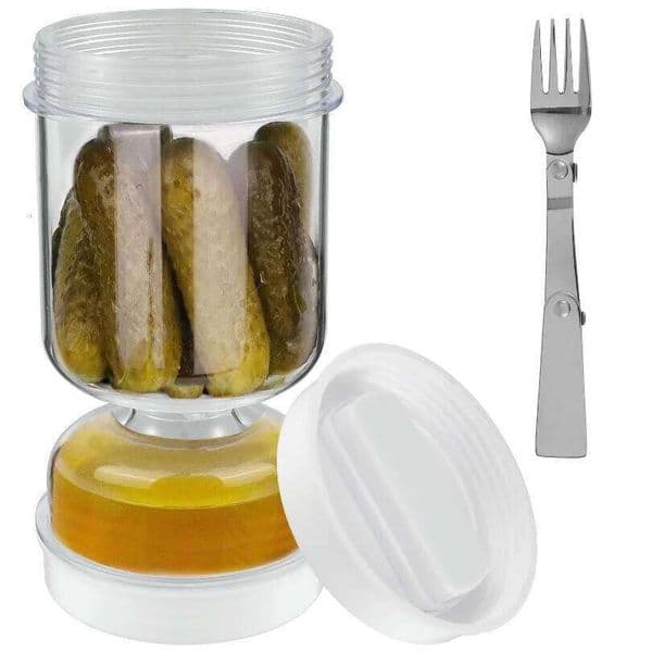 Pickles With Forks Dry Wet Dispenser Pickle and Olives Hourglass Jar Cucumber Container for Kitchen Juice Separator Tool 26Y0203