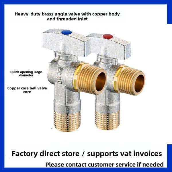 Triangular All-Copper Pure Water Stop 1/2" Ball Valve Manufacturer Factory Anti-Drip Copper Core High Flow Angle