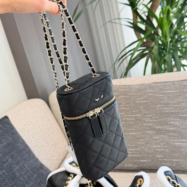 Caviar Check Pattern Leather Mobile Phone Bag Luxury Designer Crossbody Bag Womens Shoulder Bag Lipstick and Eyebrow Pencil Makeup Bag Cap Bag Zipper Evening Bags