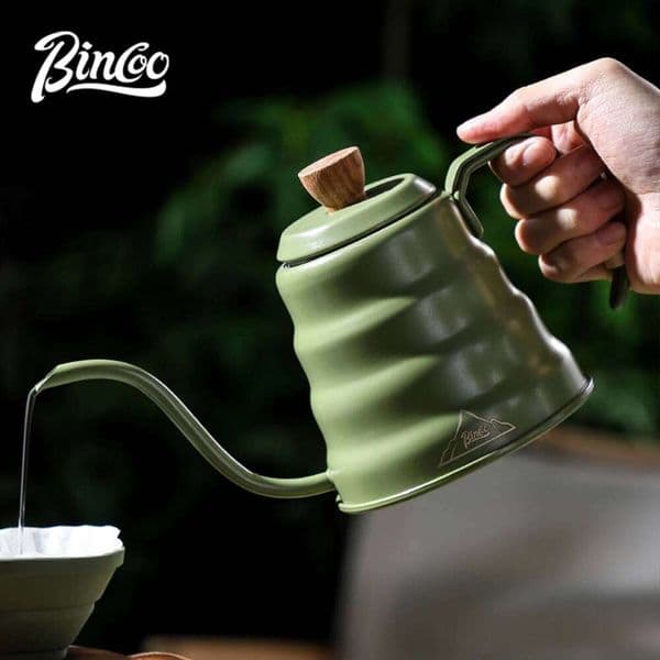 Bincoo 600ML Pour Over Tea Stainless Steel Drip Kettle Home Outdoor Hand Brewed Coffee Pot Set 26H0203