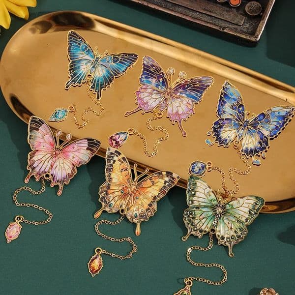 1Pc retro oil painting bookmark special-shaped butterfly bookmark clip a good gift for reading lovers 260203BJ