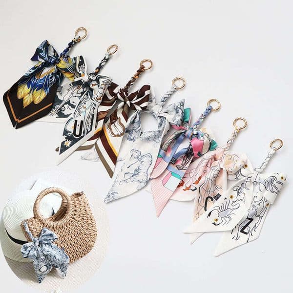 Silk Bow Pendant Handwoven Multifunctional Accessory Strap Vintage-Inspired Key Chain
